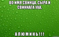 во имя свинца, сыра и свиннага уха, а л ю м и н ь ! ! !