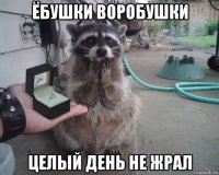 ёбушки воробушки целый день не жрал