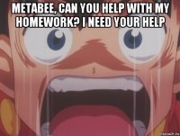 metabee, can you help with my homework? i need your help 