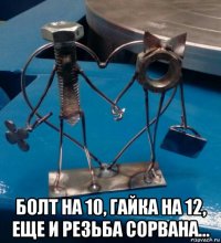  болт на 10, гайка на 12, еще и резьба сорвана...