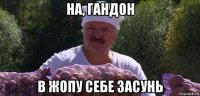 на, гандон в жопу себе засунь