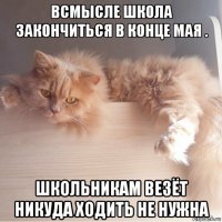 всмысле школа закончиться в конце мая . школьникам везëт никуда ходить не нужна