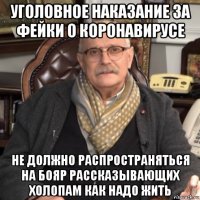 уголовное наказание за фейки о коронавирусе не должно распространяться на бояр рассказывающих холопам как надо жить