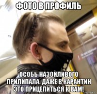 фото в профиль особь назойливого прилипала. даже в карантин это прицепиться к вам!