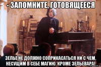 - запомните, готовящееся зелье не должно соприкасаться ни с чем, несущим в себе магию. кроме зельевара!