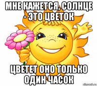 мне кажется, солнце - это цветок цветет оно только один часок