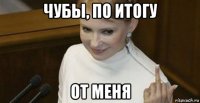 чубы, по итогу от меня