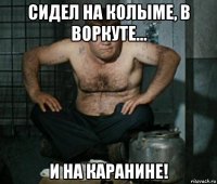 сидел на колыме, в воркуте... и на каранине!