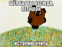 шёл бы ты отсюда, петушок историю учить