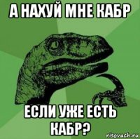 а нахуй мне кабр если уже есть кабр?