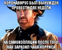 коронавирус был вынужден провести две недели на самоизоляции после того, как заразил чака норриса