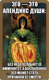 эго — это апендикс души: без него ослабнет её иммунитет, а воспалённое эго может стать причиной её смерти.