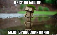 лист на башке... меня брооосииилиии!