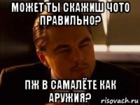 может ты скажиш чото правильно? пж в самалёте как аружия?
