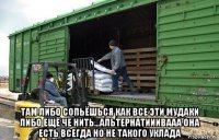  там либо сопьёшься как все эти мудаки либо ещё че нить...альтернатииивааа она есть всегда но не такого уклада