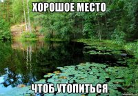 хорошое место чтоб утопиться