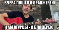 вчера пошёл в оранжерею там огурцы - я бля херею