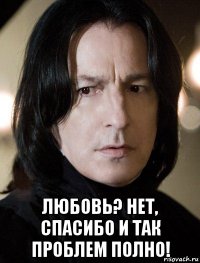  любовь? нет, спасибо и так проблем полно!