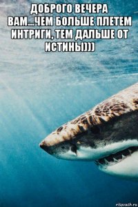 доброго вечера вам...чем больше плетем интриги, тем дальше от истины))) 