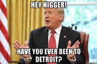 hey nigger! have you ever been to detroit?