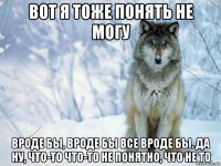 вот я тоже понять не могу вроде бы, вроде бы все вроде бы. да ну, что-то что-то не понятно, что не то