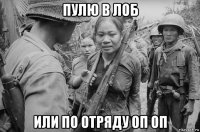 пулю в лоб или по отряду оп оп