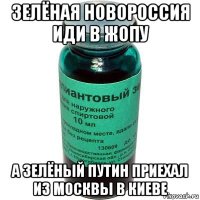 зелёная новороссия иди в жопу а зелёный путин приехал из москвы в киеве