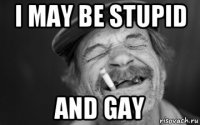 i may be stupid and gay