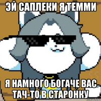 эй саплеки я темми я намного богаче вас тач-то в старонку