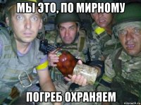 мы это, по мирному погреб охраняем