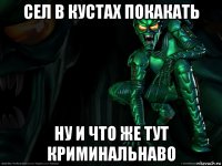 сел в кустах покакать ну и что же тут криминальнаво