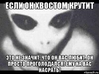 если он хвостом крутит это не значит, что он вас любит. он просто проголодался! ему на вас насрать!