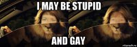 i may be stupid and gay