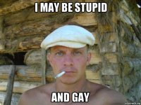 i may be stupid and gay