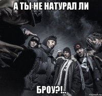 а ты не натурал ли броу?!..