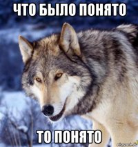 что было понято то понято