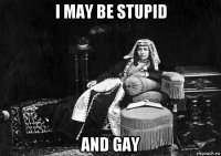 i may be stupid and gay
