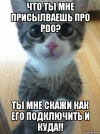 что ты мне присылваешь про pdo? ты мне скажи как его подключить и куда!!