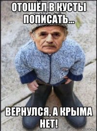 отошёл в кусты пописать... вернулся, а крыма нет!