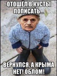 отошёл в кусты пописать... вернулся, а крыма нет! облом!