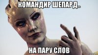 командир шепард.. на пару слов