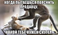 когда пытаешься пояснить продавцу, какой тебе нужен скутер.