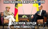 пане яценюк, ви хоч би перуку вдягнули, заради пристойності!