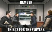 rember this is for the players