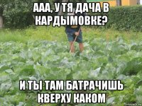 ааа, у тя дача в кардымовке? и ты там батрачишь кверху каком