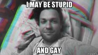 i may be stupid and gay