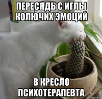 пересядь с иглы колючих эмоций в кресло психотерапевта