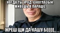 когда ты урод узкоглазый, живешь в параше, жреш щи да кашу бееее.