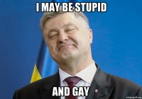 i may be stupid and gay