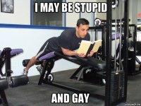 i may be stupid and gay